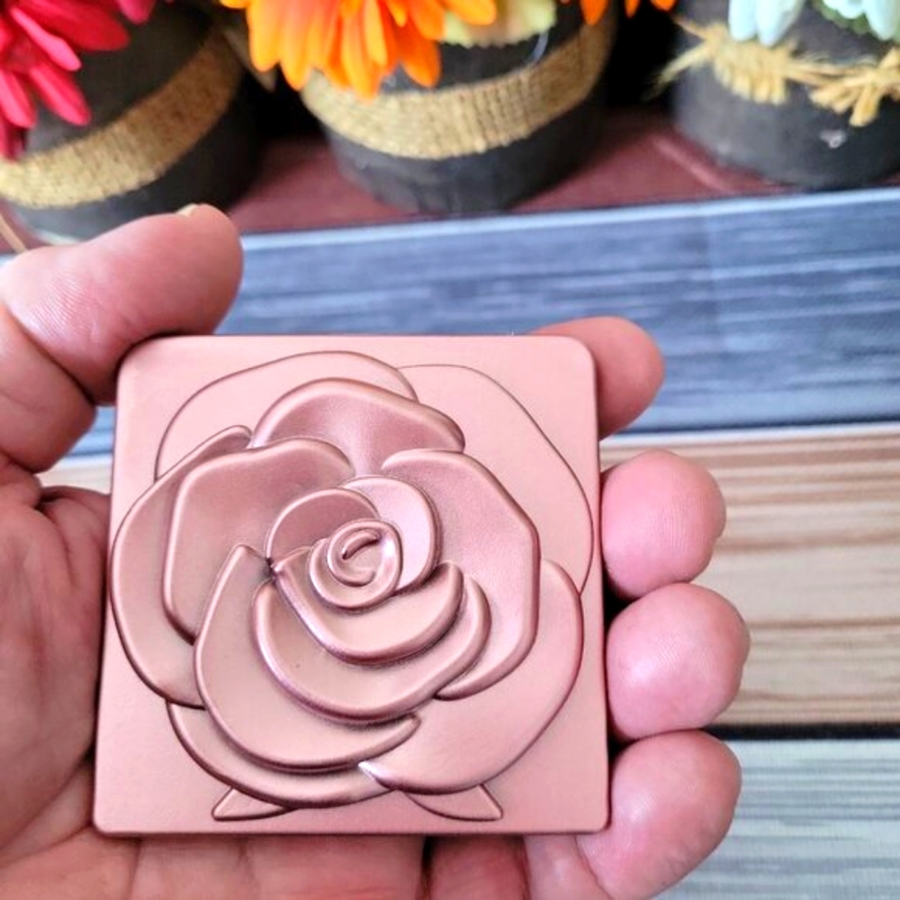 ๐นElegant Pink Rose Design Compact Pocket Makeup Mirror Normal & Magnifying - Picture 5 of 11